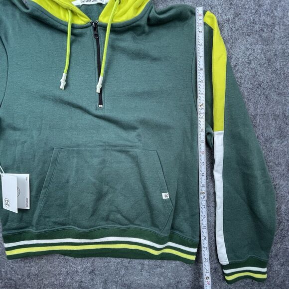 SVRN CODE Hoodie Mens Medium Pine Celery Colorblock Pace 14 Zip Streetwear - Picture 6 of 7